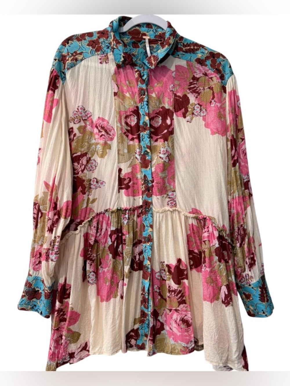 Free People Brunch A Bunch women’s oversized Medium long-sleeve multicolored top